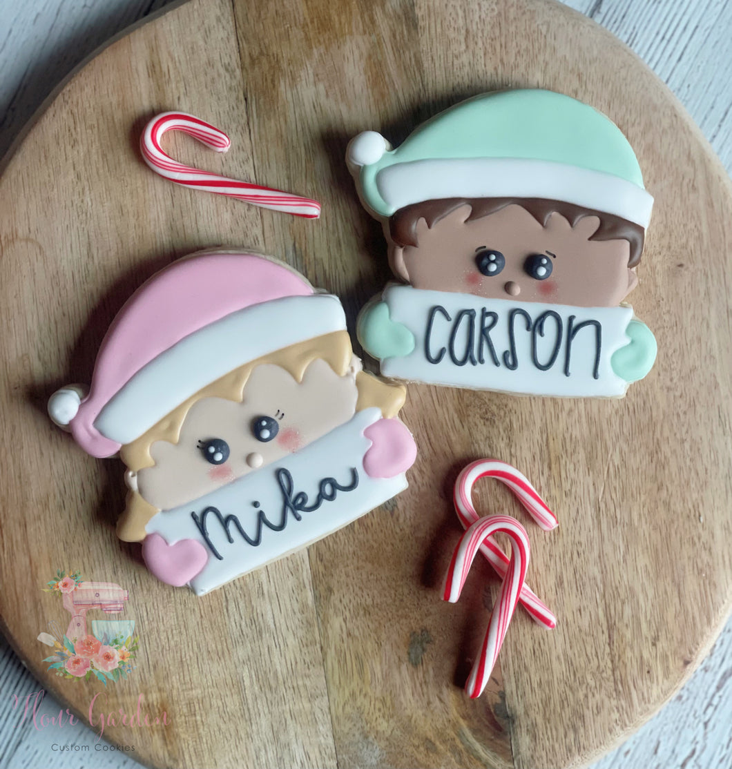 Single Personalized elf cookie